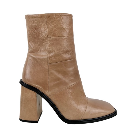 L'INTERVALLE Shoes - L'Intervalle Nude Leather Block Heel Square Toe Boots Size 41